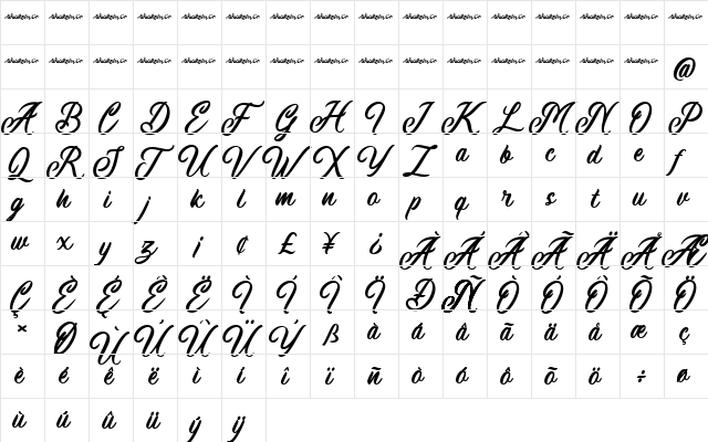 MachineatDemo Regular  glyph index