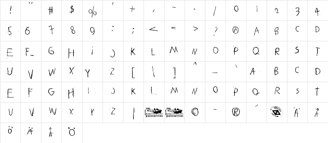Betelgeuse Regular  glyph index