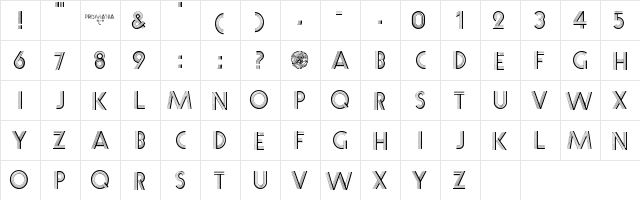 DXS Prismania 'C' Regular  glyph index
