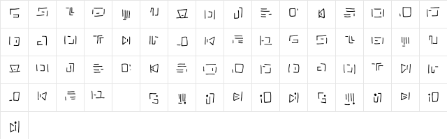 Lvlcnrn Regular  glyph index