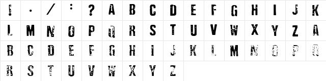 Depressionist Three Regular  glyph index