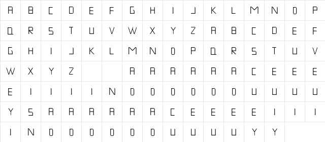 Musk Night Regular  glyph index