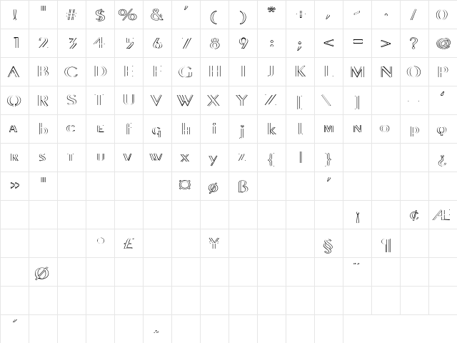 Pointround 2 Regular  glyph index