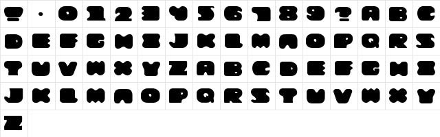 Moma Grape Regular  glyph index
