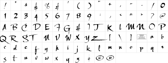 LHF Scriptana REG Regular  glyph index
