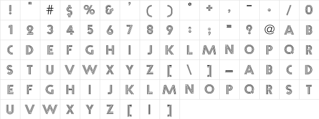 Leonde Regular  glyph index