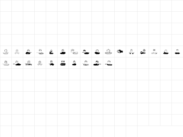 AFV1 Regular  glyph index