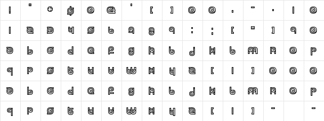 Twizzled Regular  glyph index