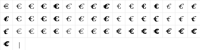 EuroSerifEF Six  glyph index