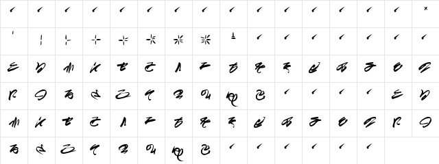 Miskatonic Regular  glyph index