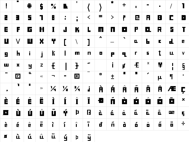 One of Pokemon Font Regular  glyph index