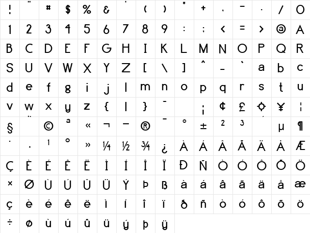 Highball Normal  glyph index