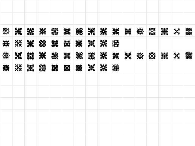 Hawaiian Quilt1 Regular  glyph index