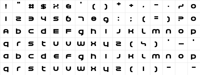 Cerulean Nights Regular  glyph index