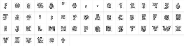 Matsuri Regular  glyph index