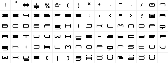 meganormal Regular  glyph index