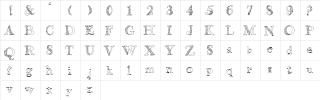 2Peas Bohemian Regular  glyph index