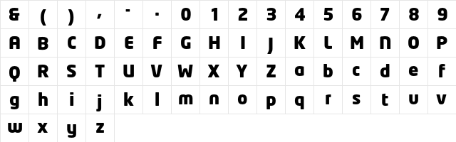 NeoTech Black  glyph index