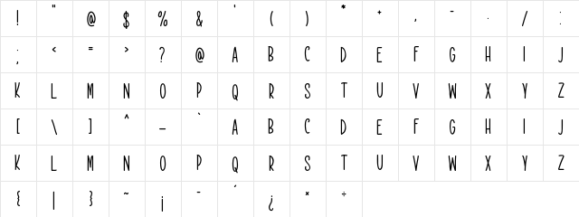 Rekobip - Free For Personal Use Regular  glyph index
