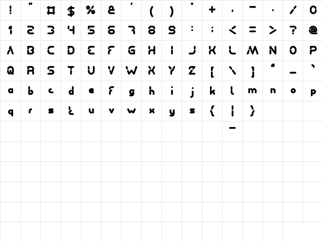 Stay Kind and REPEAT Negreta  glyph index