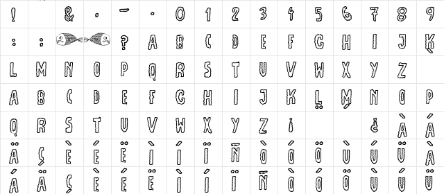 JMH Escamas Out Regular  glyph index
