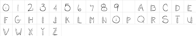 101! CandleZ Regular  glyph index