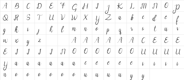 Vanellofa Demo Regular  glyph index