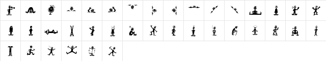 Fred-Black Regular  glyph index