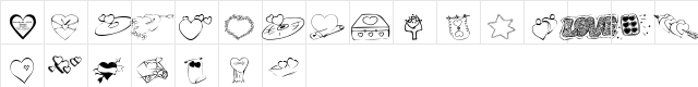 KR Valentines 2006 Seven Regular  glyph index
