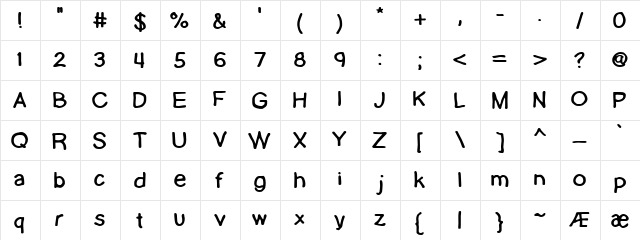 Lamebrain (BRK) Regular  glyph index