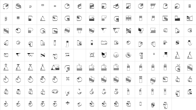 Sinalco Outline Normal  glyph index