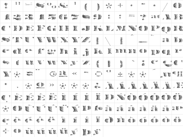 FederalTwelve Medium  glyph index
