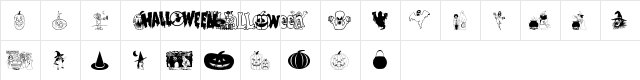 Scary Regular  glyph index