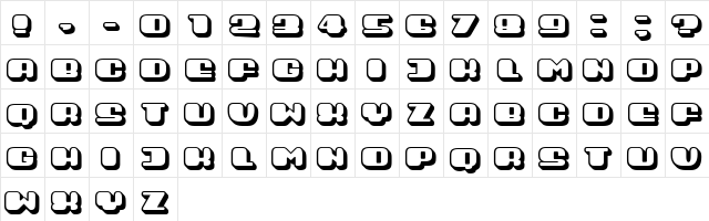 Guest 3D Regular  glyph index