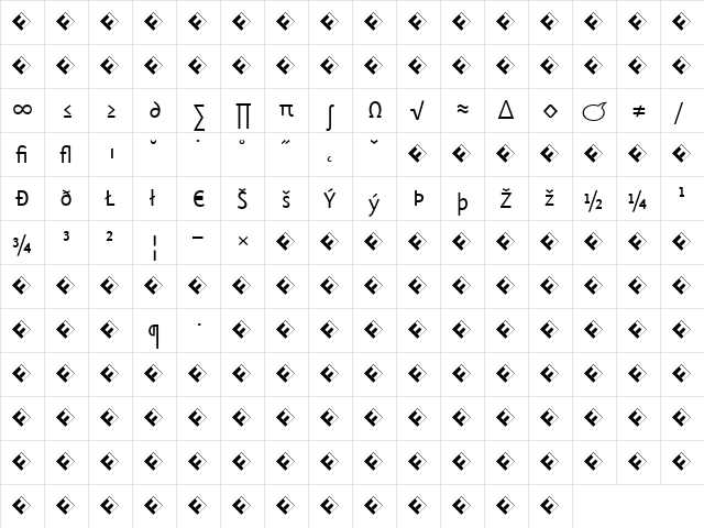 Eureka Sans Regular  glyph index