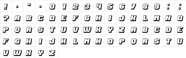 Extradition Italic  glyph index