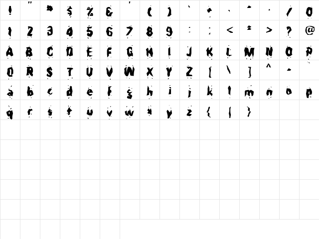 SeedPeople Regular  glyph index