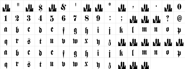 Memorial Day 911 Regular  glyph index