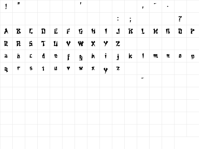 Nixon Bold Bold  glyph index