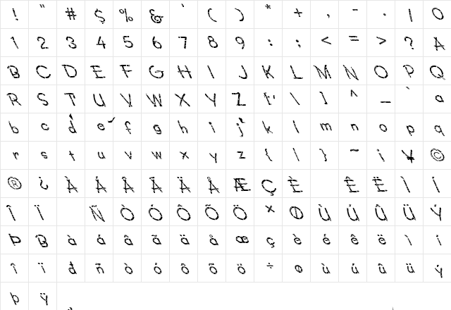 FZ JAZZY 34 CRACKED LEFTY Normal  glyph index