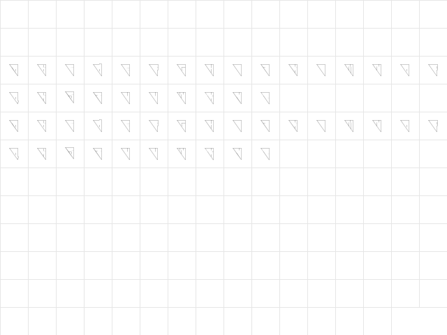 Galaxy Regular  glyph index