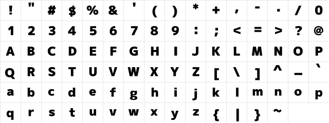 M+ 2p black  glyph index