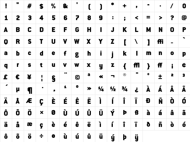 ConduitITC Black  glyph index