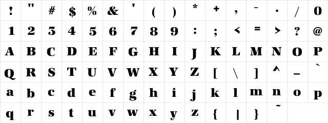 Burgundian Extended Regular  glyph index