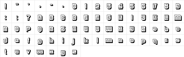Hunk Hollow Medium  glyph index