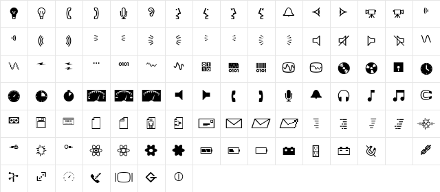Mini Pics Digidings  glyph index