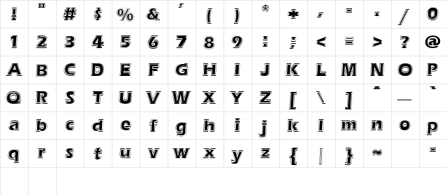 TALITHA Regular  glyph index