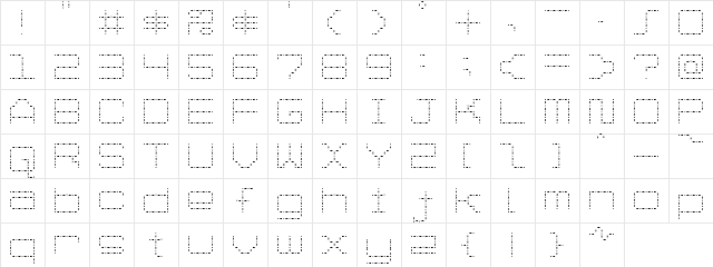 Spot Matrix Regular  glyph index