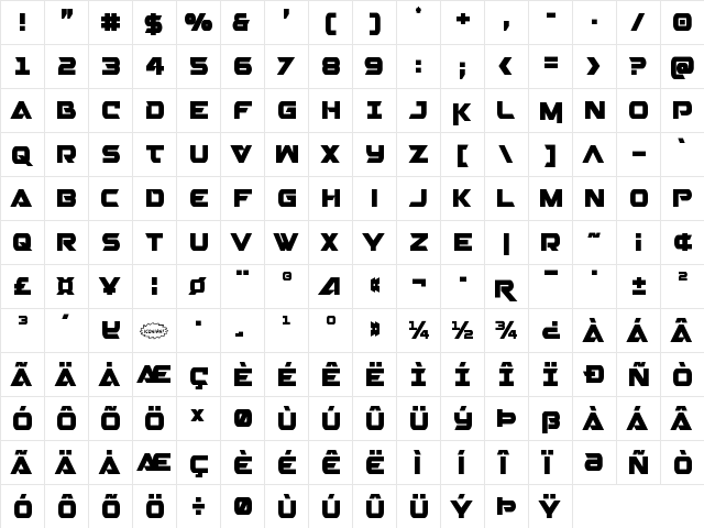 Gemina 2 Condensed Condensed  glyph index