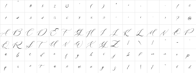 multiverse Regular  glyph index